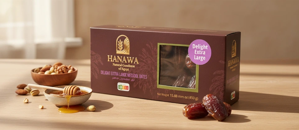 Hanawa Egyptian Medjool Dates premium packaging