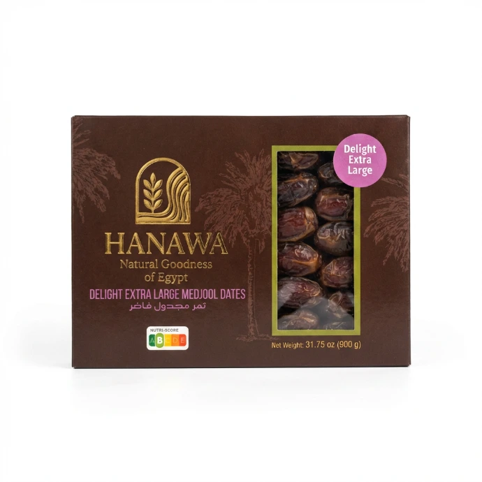 HANAWA Delight XL Egyptian Medjool Dates 900g | Natural Luxury Dates | Vegan | No Added Sugar