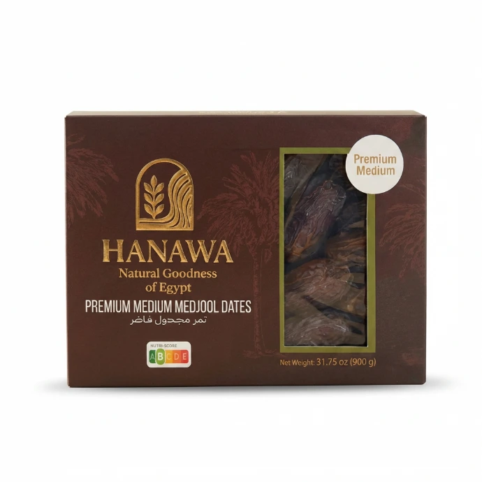 HANAWA Premium Medium Egyptian Medjool Dates 900g | Natural Luxury Dates | Vegan | No Added Sugar