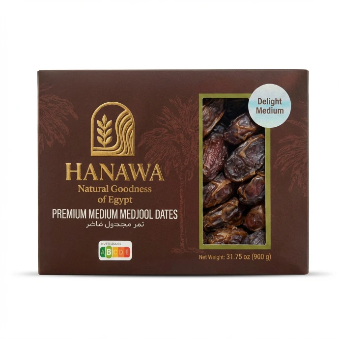 HANAWA Delight Medium Egyptian Medjool Dates 900g | Natural Luxury Dates | Vegan | No Added Sugar