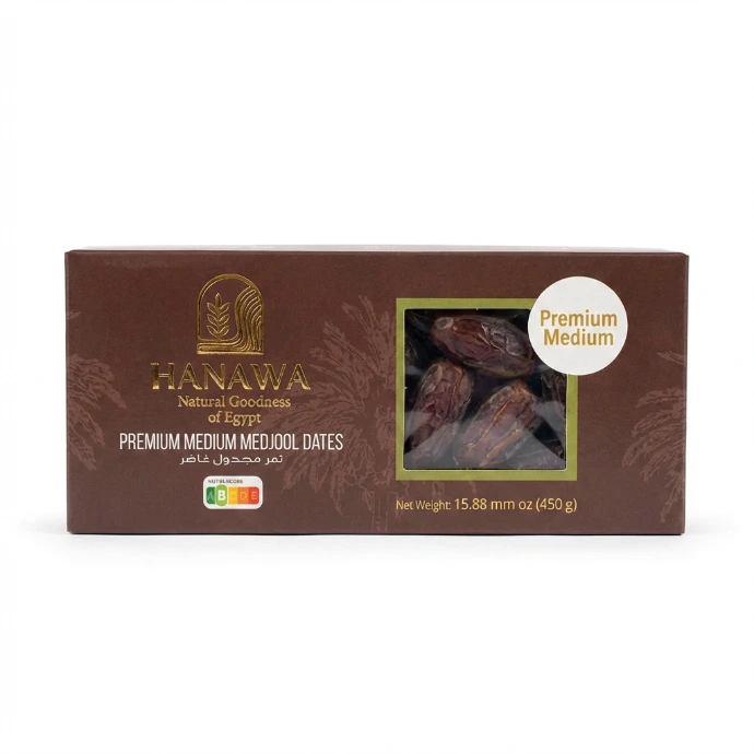 HANAWA Premium Medium Egyptian Medjool Dates 450g | Natural Luxury Dates | Vegan | No Added Sugar