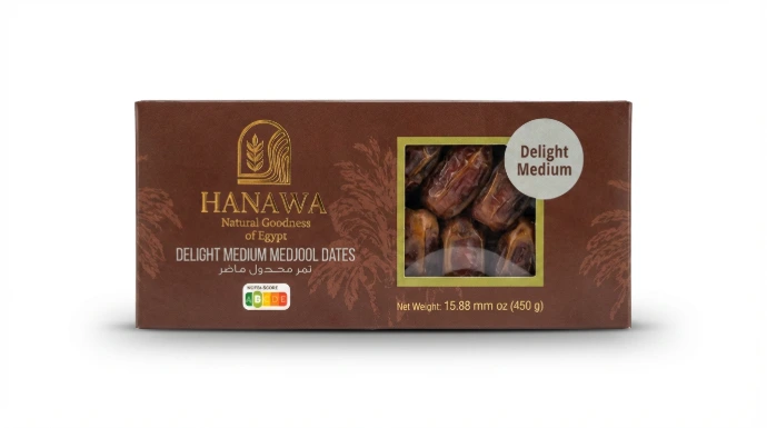 HANAWA Delight Medium Egyptian Medjool Dates 450g | Natural Luxury Dates | Vegan | No Added Sugar